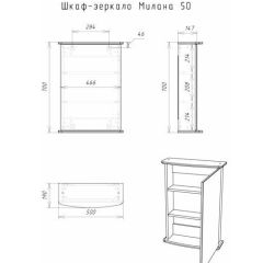 Шкаф-зеркало Милана 50 (левый/правый) Айсберг (DA1062HZ) в Менделеевске - mendeleevsk.mebel24.online | фото 5