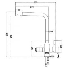 Смеситель д/кухни MELANA-F610304 Stello нерж.сталь, с переключателем на фильтр, однорычажный, сатин в Менделеевске - mendeleevsk.mebel24.online | фото 4