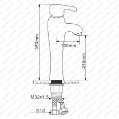 Смеситель д/ум MLN-F-001CBK-M керамический (Черный) в Менделеевске - mendeleevsk.mebel24.online | фото 2