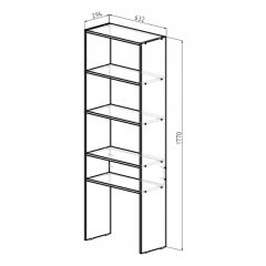 Стеллаж Элемент-1 (дуб сонома) в Менделеевске - mendeleevsk.mebel24.online | фото 2