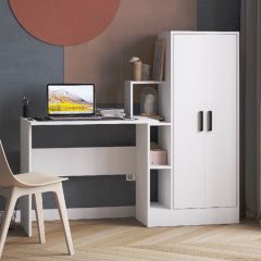 Стол компьютерный СКМ-1 ЛДСП Белый в Менделеевске - mendeleevsk.mebel24.online | фото 1