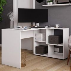 Стол компьютерный угловой СКМУ-4 Белый в Менделеевске - mendeleevsk.mebel24.online | фото 1