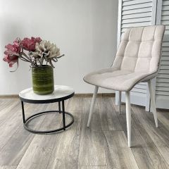 Стул CHIC HE622-01/ HE622-05 топленое молоко, ткань/ белый каркас М-City в Менделеевске - mendeleevsk.mebel24.online | фото 4