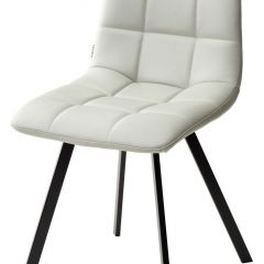 Стул CHILLI SQUARE HK017-03 светло-серый, PU/ черный каркас М-City в Менделеевске - mendeleevsk.mebel24.online | фото