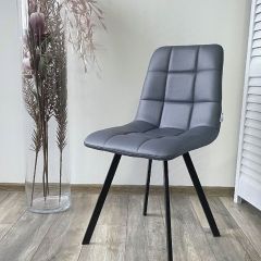 Стул CHILLI SQUARE HK017-09 серо-черничный, PU/ черный каркас М-City в Менделеевске - mendeleevsk.mebel24.online | фото 5