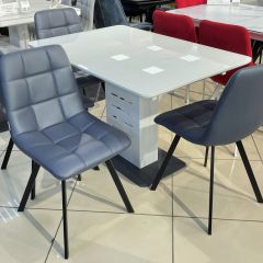 Стул CHILLI SQUARE HK017-09 серо-черничный, PU/ черный каркас М-City в Менделеевске - mendeleevsk.mebel24.online | фото 6