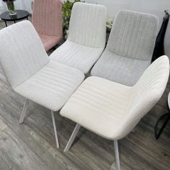 Стул ELVIS WZ2042-18 белая галька фактурный велюр / белый каркас М-City в Менделеевске - mendeleevsk.mebel24.online | фото 6