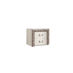 Тумба прикроватная (2 ящика) Тиффани Premium слоновая кость/серебро (ТФТП-2(П) в Менделеевске - mendeleevsk.mebel24.online | фото