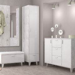 Вешалка с зеркалом Эго ВЗ-1 Бетон светлый в Менделеевске - mendeleevsk.mebel24.online | фото 2