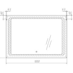 Зеркало Galaxy 100 alum с подсветкой Sansa (SG1008Z) в Менделеевске - mendeleevsk.mebel24.online | фото 7