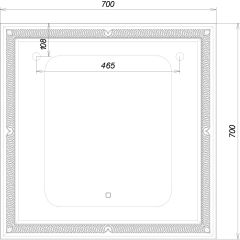 Зеркало Паликир 700х700 с подсветкой Домино (GL7051Z) в Менделеевске - mendeleevsk.mebel24.online | фото 6