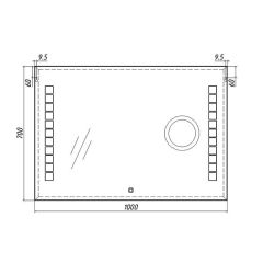 Зеркало Quadro 100 alum (линза) с подсветкой Sansa (SQL1030Z) в Менделеевске - mendeleevsk.mebel24.online | фото 8