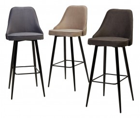 Барный стул NEPAL-BAR ГРАФИТ #14, велюр/ черный каркас (H=78cm) М-City в Менделеевске - mendeleevsk.mebel24.online | фото 3