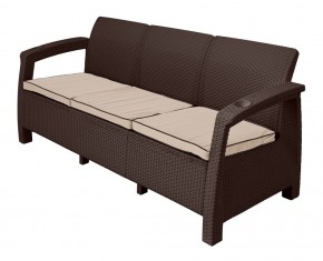 Диван Yalta Premium Sofa 3 Set (Ялта) шоколадный (+подушки под спину) в Менделеевске - mendeleevsk.mebel24.online | фото
