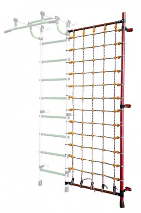 Дополнительная стойка к пристенному ДСК с сеткой для лазания, цв. красный в Менделеевске - mendeleevsk.mebel24.online | фото