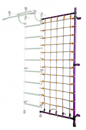 Дополнительная стойка к пристенному ДСК с сеткой для лазания, цв. фиолетовый в Менделеевске - mendeleevsk.mebel24.online | фото
