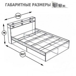 Камелия Кровать 1400, цвет белый, ШхГхВ 143,5х217х78,2 см., сп.м. 1400х2000 мм., без матраса, основание есть в Менделеевске - mendeleevsk.mebel24.online | фото 4