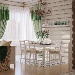 Комлект Вествик обеденный стол и четыре стула, массив сосны, цвет белый в Менделеевске - mendeleevsk.mebel24.online | фото 1