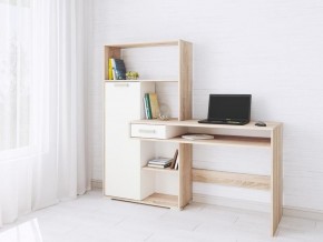 Компьютерный стол Квартет-8 дуб сонома/белый в Менделеевске - mendeleevsk.mebel24.online | фото