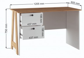 Компьютерный стол Теодора белый / крафт золотой в Менделеевске - mendeleevsk.mebel24.online | фото 3