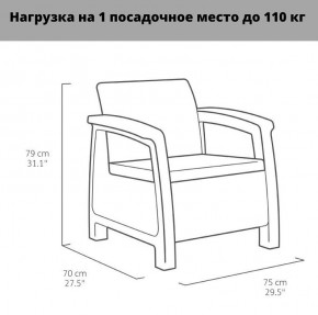 Комплект мебели Корфу Рест (Corfu Rest - without table) коричневый в Менделеевске - mendeleevsk.mebel24.online | фото 3
