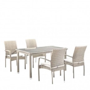 Комплект плетеной мебели T256C/Y376C-W85 Latte (4+1) + подушки на стульях в Менделеевске - mendeleevsk.mebel24.online | фото
