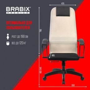 Кресло BRABIX PREMIUM "Ultimate EX-800" пластик, плотная двойная сетка Х2, черное/бежевое, 532916 в Менделеевске - mendeleevsk.mebel24.online | фото 6