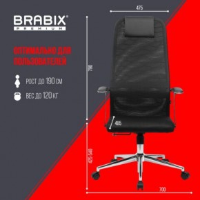 Кресло BRABIX PREMIUM "Ultimate EX-801" хром, плотная двойная сетка Х2, черное, 532917 в Менделеевске - mendeleevsk.mebel24.online | фото 7