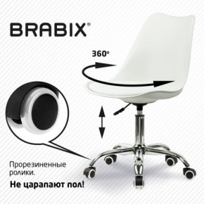 Кресло стул BRABIX "Eames MG-310 CH", хром, пластик белый, экокожа белая, 532923 в Менделеевске - mendeleevsk.mebel24.online | фото 7