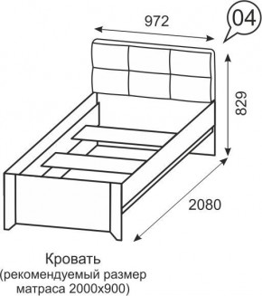 Кровать одинарная 900 Твист 04 в Менделеевске - mendeleevsk.mebel24.online | фото 2