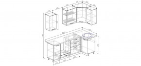 Кухня угловая Антрацит 2200х1000 (Стол. 38мм) в Менделеевске - mendeleevsk.mebel24.online | фото 2