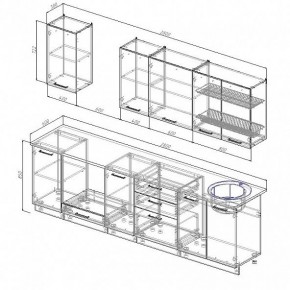 Кухонный гарнитур Антрацит 2800 (Стол. 38мм) в Менделеевске - mendeleevsk.mebel24.online | фото 3