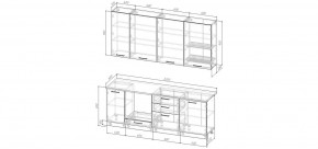 Кухонный гарнитур Каппучино 2200 h950 (Стол. 26мм) в Менделеевске - mendeleevsk.mebel24.online | фото 2