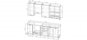 Кухонный гарнитур Каппучино 2400 h950 (Стол. 26мм) в Менделеевске - mendeleevsk.mebel24.online | фото 2