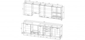 Кухонный гарнитур Санторини 3000 h950 (Стол. 26мм) в Менделеевске - mendeleevsk.mebel24.online | фото 2