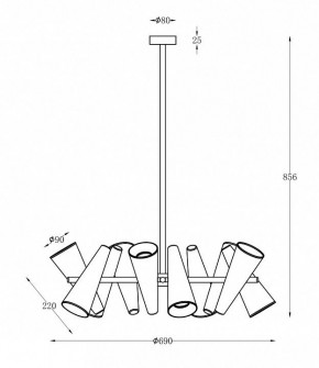 Люстра на штанге Maytoni Giro MOD095PL-10BS в Менделеевске - mendeleevsk.mebel24.online | фото 2