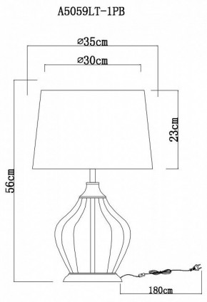 Настольная лампа декоративная Arte Lamp Baymont A5059LT-1PB в Менделеевске - mendeleevsk.mebel24.online | фото 3