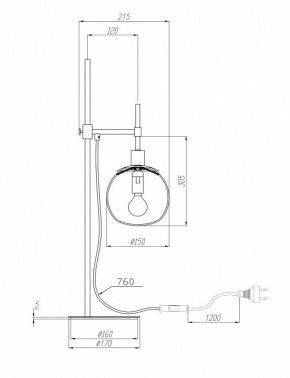 Настольная лампа декоративная Maytoni Erich MOD221-TL-01-N в Менделеевске - mendeleevsk.mebel24.online | фото 3