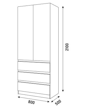 ПАРУС Шкаф 2-х ств. 800 в Менделеевске - mendeleevsk.mebel24.online | фото 3