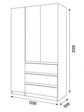 ПАРУС Шкаф 3-х ств. 1200 в Менделеевске - mendeleevsk.mebel24.online | фото 3