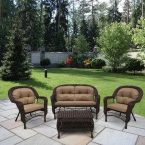 Плетеный комплект для отдыха LV-520BB Вrown/Beige в Менделеевске - mendeleevsk.mebel24.online | фото