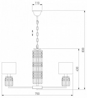 Подвесная люстра Eurosvet Zaffiro 10099/8 хром/прозрачный хрусталь Strotskis (новый абажур) в Менделеевске - mendeleevsk.mebel24.online | фото 5