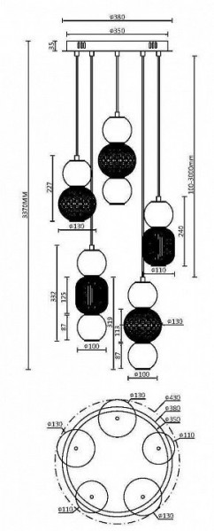 Подвесная люстра Maytoni Drop MOD273PL-L80CH3K в Менделеевске - mendeleevsk.mebel24.online | фото 3