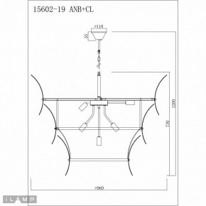 Подвесной светильник iLamp Gramercy 15602-19 ANB+CL в Менделеевске - mendeleevsk.mebel24.online | фото 3