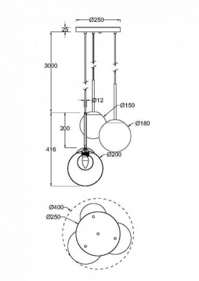 Подвесной светильник Maytoni Basic form MOD521PL-03G в Менделеевске - mendeleevsk.mebel24.online | фото 3