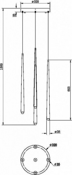 Подвесной светильник Maytoni Halo MOD132PL-L30BSK в Менделеевске - mendeleevsk.mebel24.online | фото 2