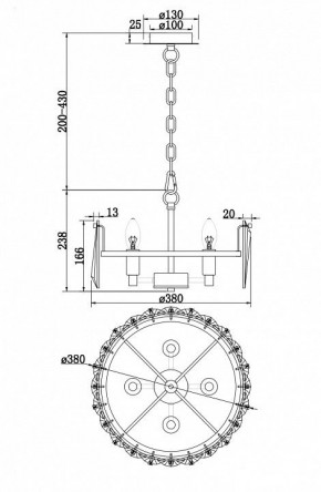 Подвесной светильник Maytoni Puntes MOD043PL-04CH в Менделеевске - mendeleevsk.mebel24.online | фото 4