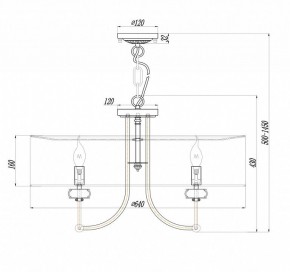 Подвесной светильник Maytoni Roma ARM006PL-08G в Менделеевске - mendeleevsk.mebel24.online | фото 4