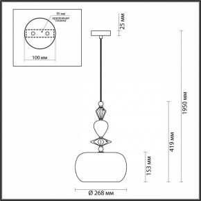 Подвесной светильник Odeon Light Bizet 4893/1A в Менделеевске - mendeleevsk.mebel24.online | фото 3