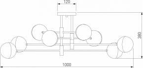 Потолочная люстра Eurosvet Nuvola 70129/8 латунь в Менделеевске - mendeleevsk.mebel24.online | фото 3